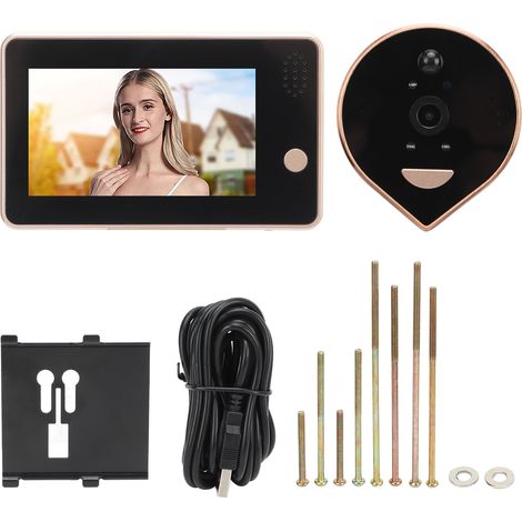 Sonnette vidéo WiFi 4,3 pouces HD 1080P pour Tuya, vision nocturne infrarouge, photo automatique, interphone, détection de mouvement (1/5)