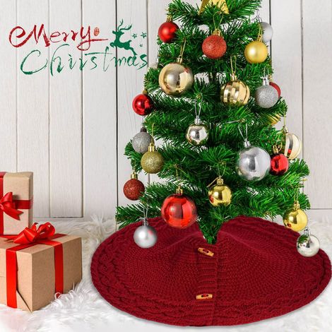 Ardoise Pour Arbre De Noël - Tricotée En Fibre De Polyester - Diamètre 46 Cm - Pour Petit Arbre De Noël - 1 Pièce (1/5)