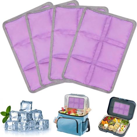 Poche de Glace en Gel Reutilisable, 4 Pièces Poche de Glace pour Glacière, Blocs Réfrigérants pour Boîtes à Déjeuner, Pain de Glaces pour Sac Isotherme, pour Voyages, École, Camping (1/5)