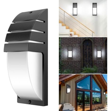 Applique murale LED COB 8W étanche pour éclairage extérieur - Noir - Aluminium - Blanc froid 6000-6500K (1/4)