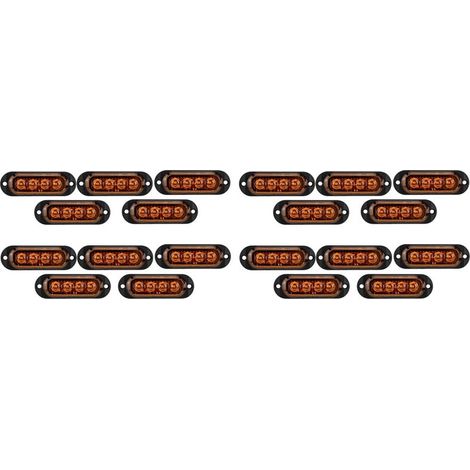 Adatto per 20 unità di luci di posizione laterali, indicatori di direzione, luci di segnalazione laterali e fanali posteriori per auto a 4 LED da 12V-24V adatto per rimorchi e camion giallo.