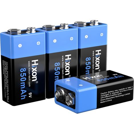 Pile 9V 850mAh Rechargeable Lithium-ION Batterie pour Système Alarme Multimètre Détecteur de Fumée Microphone Appareils Numériques Télécommandes (1/5)