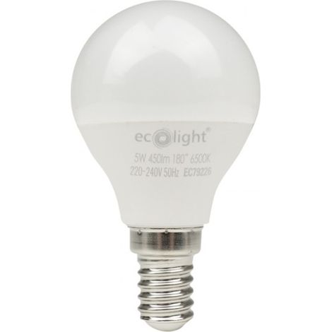 Ampoule LED anti-scintillement globe E14 5W 6500K 450lm (1/5)