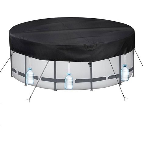 Bâche de Piscine Ronde Ø 371 Für Ø320-366cm Piscine, UV-Resistente Bâche für INTEX & BESTWAY Piscine (1/4)