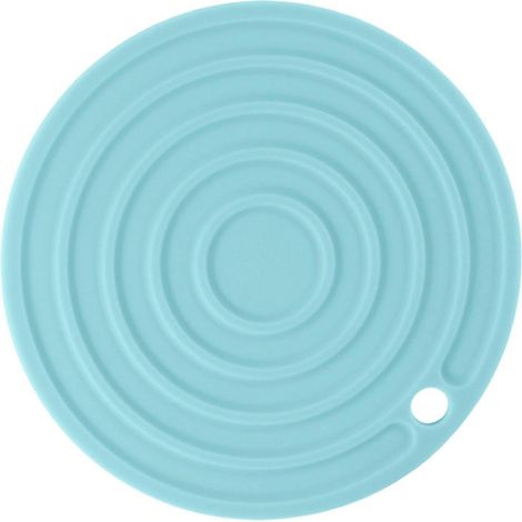 Tapis de table rond en silicone isolant et antidérapant, vert nordique, pour la maison et la cuisine. (1/5)
