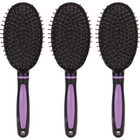 3 Brosse à Cheveux Ovale, Peigne à Crêper et Masseur du Cuir Chevelu, Grande Brosse à Coussin d'Air pour Coiffage à Domicile (1/5)