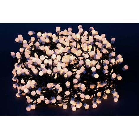1000 palline luce led Catena Luminosa Natalizia bianca calda lunga 55 metri uso esterno o interno ip44 certificate CE Funzione Memory addobbi natalizi decorazione locali casa giardino