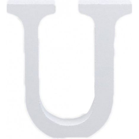 TRADE SHOP - Lettera U In Legno Bianco 11cm Decorazione Confettata Compleanno Promessa Wedding -