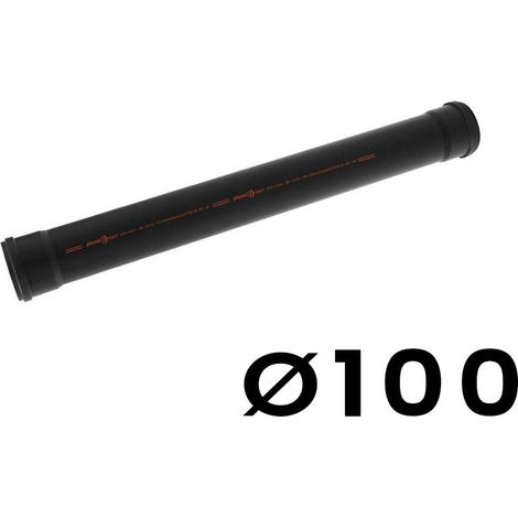 TUBO DI SCARICO "PHONOBLACK" Ø100 A 2 BICCHIERI 100 cm