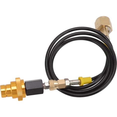 Tuyau pour distributeurs automatiques de boissons, 1,5 m, noir, avec adaptateur à dégagement rapide doré, adaptateur de charge pour bouteille de CO2 W21.8 14 (1/5)