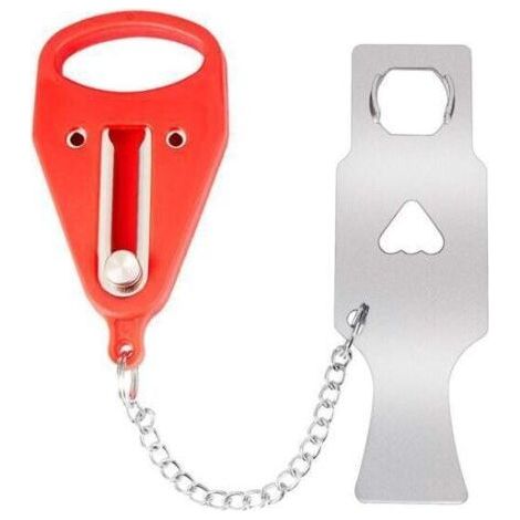 Portable door padlock, compatible with travel padlocks, security locks for home, apartment, living room, hotel and motel. (1/3)