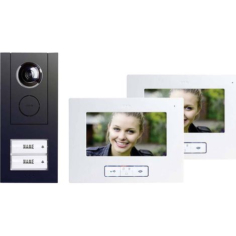 m-e modern-electronics Vistus VD ALU 6720 A Vistus Video citofono Cablato Kit completo Casa Bifamiliare Antracite (1/2)