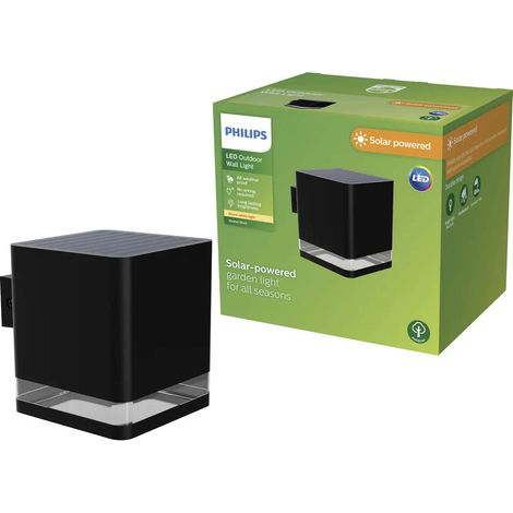 [GEBRAUCHT] B-Ware Philips LED Virona Solar-Außenwandleuchte Außenlampe Bewegungsmelder Schwarz (1/2)
