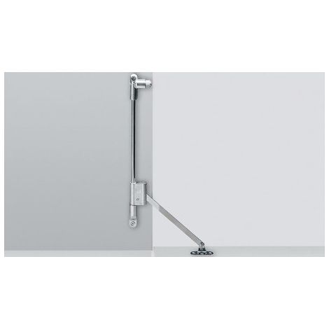 Hettich – Support rabat 21698 nickel plaqué – Pour façades en bois – Charge max 4 kg – Montage par fixation perforée – Système de freinage sans entretien