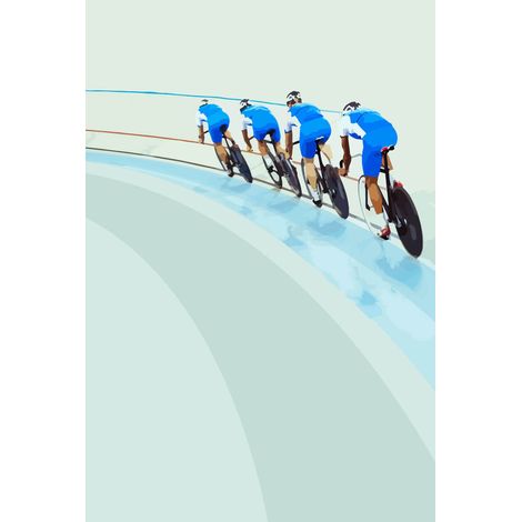 Tableau sur toile course vélo 30x45 cm - Impression sur Toile Murale Décorative - Image imprimée en HD sur Toile - Toile sur Châssis en Bois FSC - Fabriqué en France