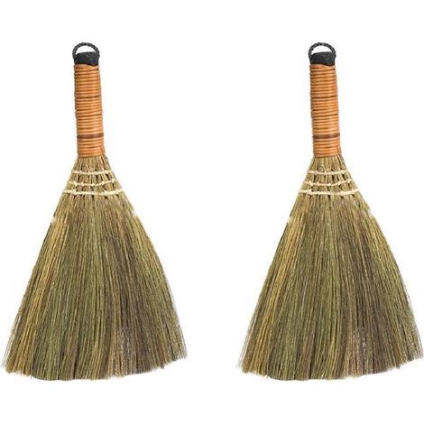 Ce lot de deux balais en bois faits main comprend des balais de nettoyage petits, légers et portables, parfaits pour le ménage (1/5)