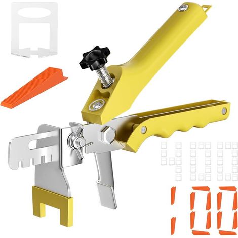 Croisillon Carrelage Autonivelant de 2mm, 1 Système de Nivellement de Carrelage, 400 Clips+ 100 Cales, Kit de Niveleur Carrelage Croisillons pour le Bricolage et les Professionnels (1/5)