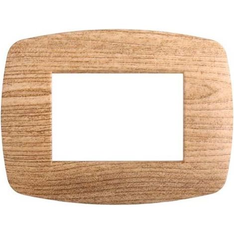 Ettroit Plaque compatible Bticino Livinglight 3 modules slim plastique, coloris bois foncé - LN87305