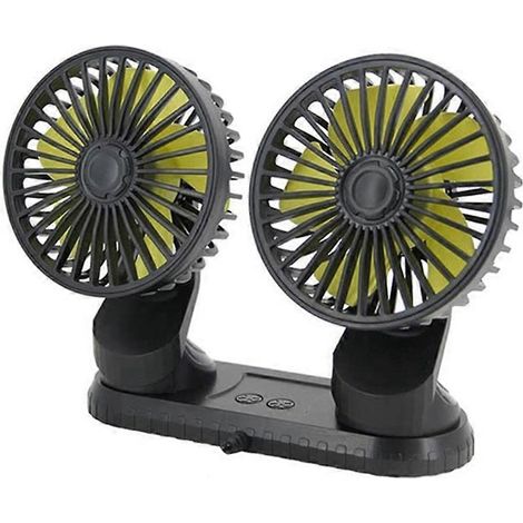 Universeller Auto-Ventilator mit zwei Köpfen, verstellbar, USB-betrieben, 3 Geschwindigkeiten, Armaturenbrett-Ventilator. (1/5)