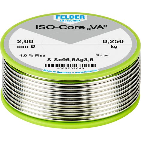 Felder ISO-Core "VA" Lötzinn Spule Sn96,5Ag3,5 0.250 kg 2 mm