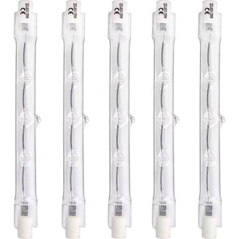 Bombillas halógenas lineales R7s de 118 mm y 300 W, regulables, luz blanca cálida de 2700 K y 4500 lúmenes, 220 V. Foco de doble extremo R7s para iluminación de exteriores y luces de trabajo de seguri (1/5)