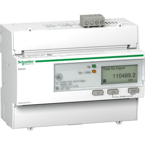 Acti9 iEM - compteur d'énergie tri - 125A - multitarif - alarmekW - BACnet - MID