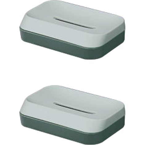 Support Savon Mur - ABS Étanche avec Bac de Récupération d'Eau - Pour Salle de Bain Cuisine Douche - 2 Pièces (1/5)