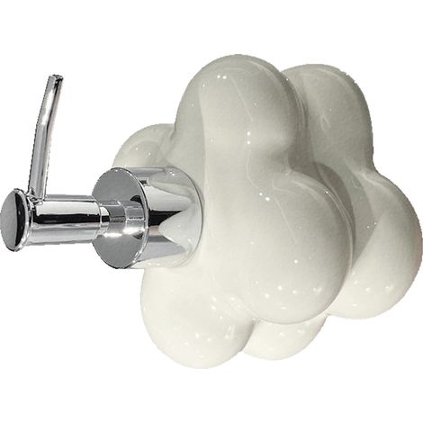 Luxuriöser Keramik-Spender in Form einer vierkugeligen Wolke, Pumpflasche für Duschgel/Gesichtsreiniger, Flasche für Shampoo/Handseife, milchig weiß. (1/5)