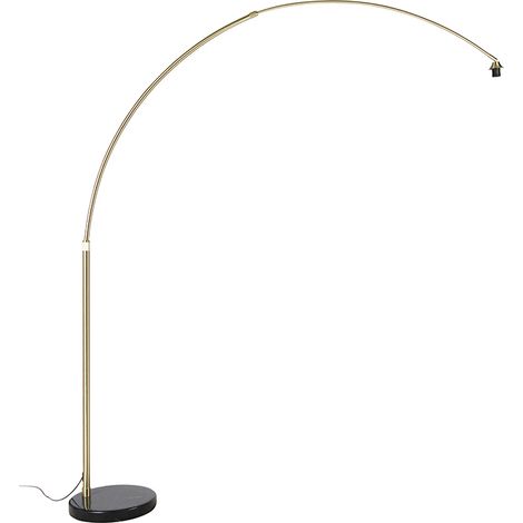 Bogenlampe Messing mit schwarzem Marmorsockel verstellbar - XXL (1/4)