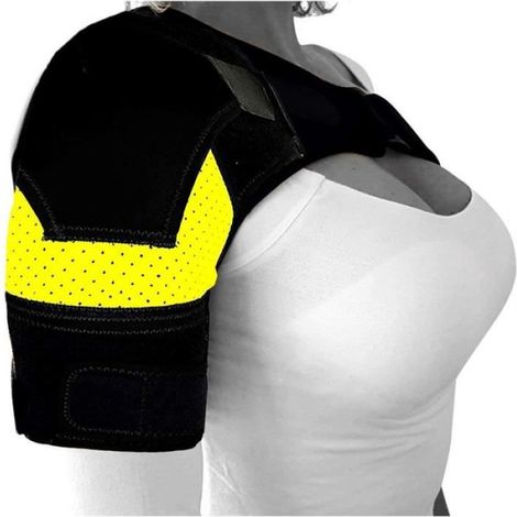 Attelle d'épaule - Bleu - Support de Compression - Pour hommes et femmes - Multisport - Taille ajustable (1/4)