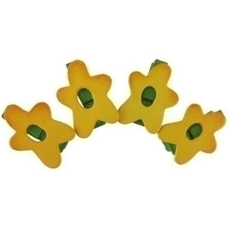 PINZAS SMART MADERA FLORES AMAR. PACK 4