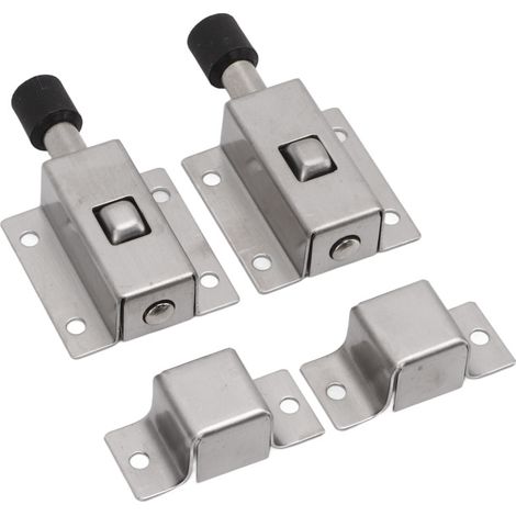 Juego de 2 dispositivos antirrobo de acero inoxidable con mecanismo de resorte automático para una seguridad óptima. (1/5)