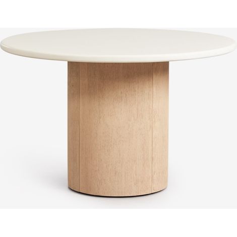 Mesa de comedor redonda en cemento y madera de acacia Sharpay SKLUM (1/5)