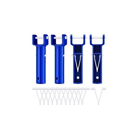 Lot de 2 Équerre de nettoyage en forme de V – Blue Swimming Pool V Shape Clip, outil de nettoyage pour piscine, compatible avec manche (1/4)