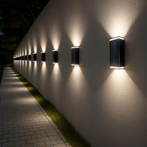 Applique Led Pannello Solare Segnapassi Luce Bianca Calda Naturale Lampada 3 Cct (1/4)