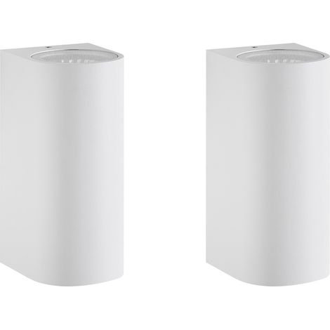 Conjunto de 2 lámparas LED para pared de exterior 21 cm de metal aluminio moderno blanco Lazaro (1/5)