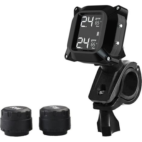 Système de surveillance de la pression des pneus (TPMS) pour moto avec 2 capteurs externes, écran LCD, antidémarrage et étanche, système d'alarme pour voiture (1/5)