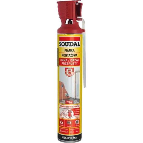 Mousse De Montage Soudal Genius Gun, 770 ml, Avec Applicateur, Pour Etancheite Et Isolation