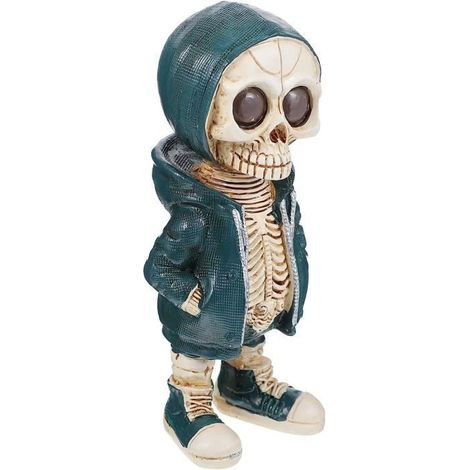 Beleuchtete Heimdekorationen für Halloween, Bürodekoration, Skelett-Ornament, coole Skelettfigur (1/4)