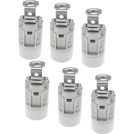 Culot pour ampoule flamme E14, en thermoplastique, noir, SES 52 mm de haut, filetage 1/8 IPS Hickey (1/5)