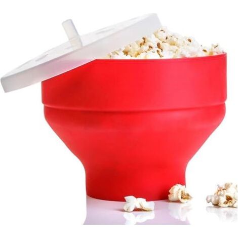 Bol De Pop-corn Au Micro-ondes,Micro-ondes À Popper En Silicone Avec Couvercle,Réutilisable. Bol De Seau De Résistance À La Chaleur En Silicone Léger, Épargnant Pour (1/2)