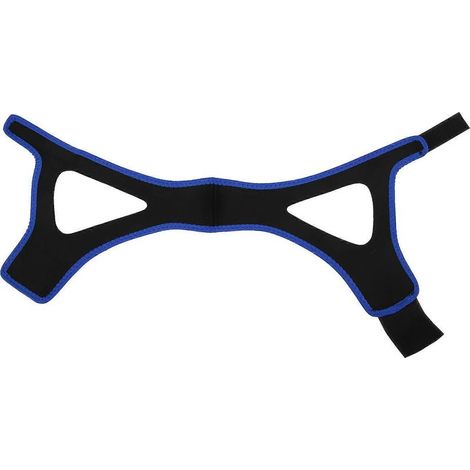 Mentonnière anti-ronflement réglable et respirante, ceinture de soutien de la mâchoire (noire avec bordure bleue) (1/5)