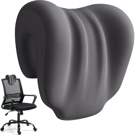 1 Coussin Cervical, Mousse à Mémoire de Forme, Ergonomique, Gris, pour Bureau et Maison (1/5)