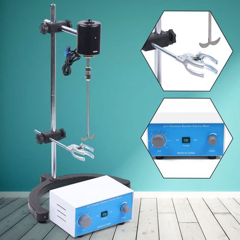 Agitateur électrique de laboratoire Stirrer 200 W 220 V - Mélangeur à tambour de précision - Mixeur plongeant avec vitesse réglable et minuterie (1/5)