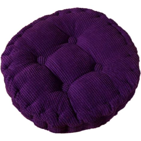 Coussin de chaise rond, épais et matelassé, pour l'intérieur et l'extérieur, violet (1/5)