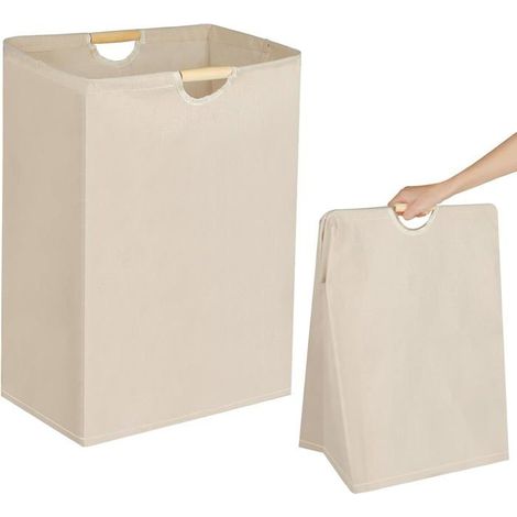 Panier Linge Sale,Grande Corbeille A Linge Pliable Et Imperméable Avec Poignées,60 L Laundry Basket,Bac Linge Sale Pour Vete[CA9] (1/5)