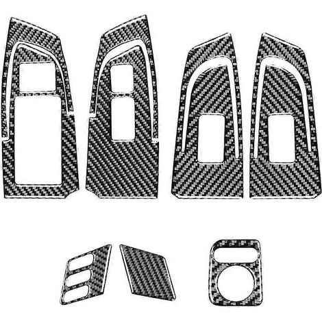 Panneau de boutons de commande de lève-vitre, cache de commande de rétroviseur et garniture de mémoire de siège pour Acura TSX 2009-2014 (conduite à gauche) en fibre de carbone (1/5)