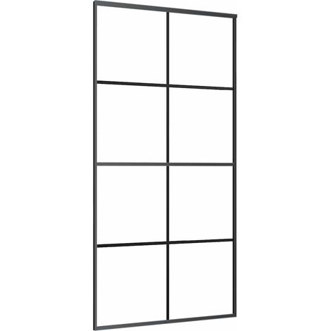 Maison Exclusive - Schiebetür Schwarz 102,5x205 cm ESG-Glas und A