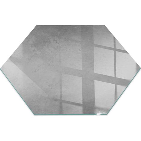 Décorative Plaque de protection de sol en verre trempé pour cheminée ou poêle moderne Texture de béton avec effet h40 cm (1/5)