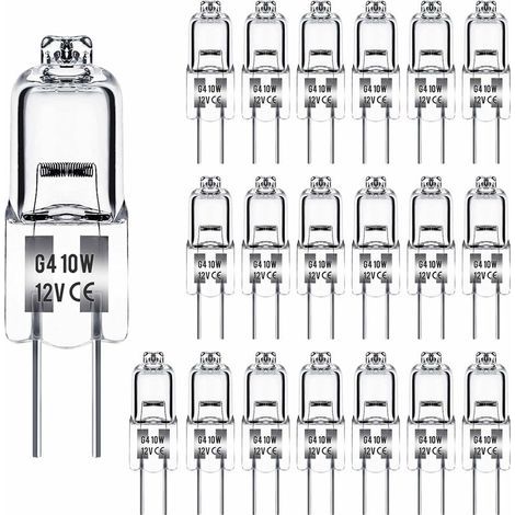 Lámpara halógena G4, 12 V, 10 W, 2800 K, 100 lm, regulable, lámpara halógena G4, cápsula transparente (1/5)